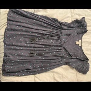 Loft Outlet Gray floral Blouse (Sm)